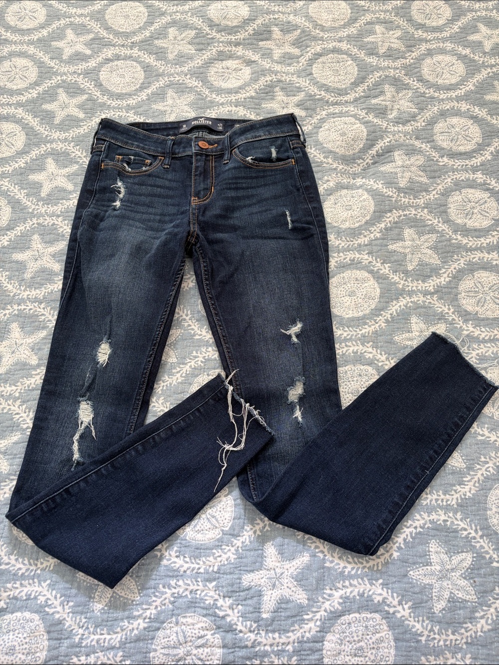 Hollister Dark Wash Ripped Skinny Jeans